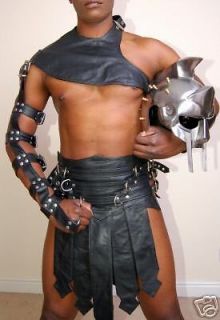 Fantastic Leather 3 Piece Mens Kilt Set Roman Gladiator LARP ALL 