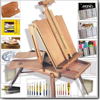 New French Oil Painting Easel & Large Art Supplies Set