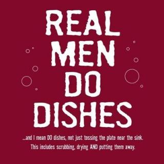 chef apron real men do dishes scrub dry put away new