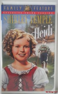 HEIDI Shirley Temple Jean Hersholt Arthur Treacher VHS Classic Movie 