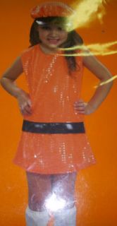 disco diva orange 70 s dance costume dress up nwt