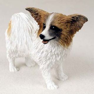 papillon hand painted dog figurine statue brown 