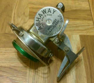 Antique 1920s Ashaway Slip Cast Fishing Reel Cleveland Ohio Tool Co 