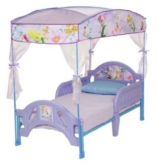   Fairies Toddler Bed Canopy Frame Girls Size Safety Rails Crib