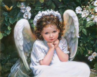 portrait of an angel by sandra kuck print time left