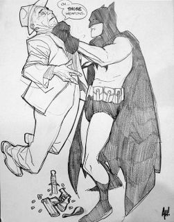Adam Hughes Original Batman Artwork Signed 11 x 14