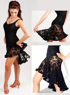 New Latin Salsa Tango Ballroom Dance Dress S8022 Black