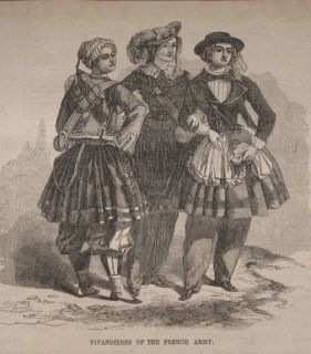Vivandières Woman French Army Camp Followers 1859 Print