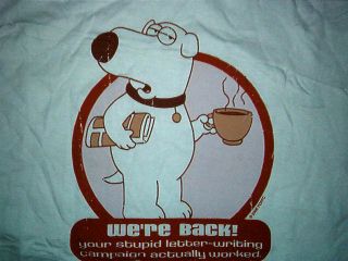 Family Guy Brian Griffin Dog Shirt Were Back Adult XL