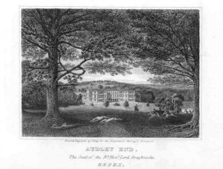 Essex Audley End Hare Coursing Antique Print 1818