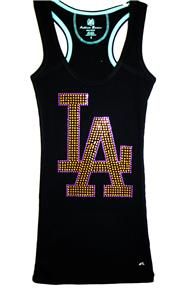 Womens La Dodgers Lakers Colors Purple Gold Bling Jersey Tee Shirt 