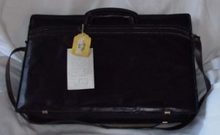 Avenues in Leather Burgundy Leather Brief Case w Strap