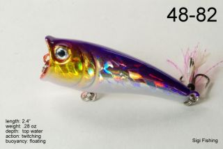Holographic 2 4 Bass Trout Topwater Fishing Lure Bait