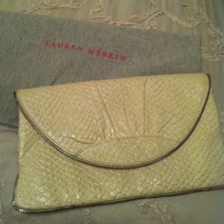 Lauren Merkin Ava Leather Evening Clutch Purse