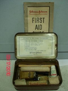 1940s BSA BOY SCOUTS OF AMERICA OFFICIAL FIRST AID KIT w GUIDE 