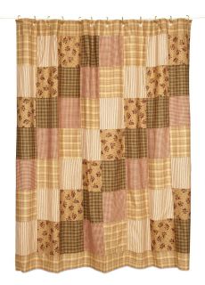 Winslet Country Primitive Patchwork Shower Curtain New