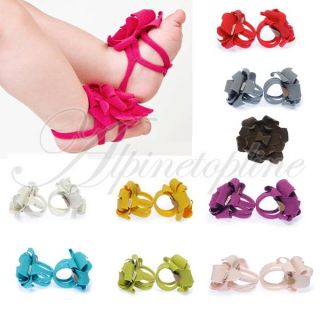 Lovely Baby Infant Toddler Boy Girls Pram Flower Belt Feet Shoes Posh 
