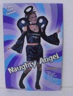 Naughty Fallen Black Angel With Wings & Halo Costume Teen 0 9 #1604