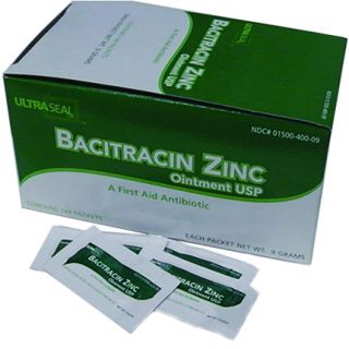 Bacitracin Zinc Ointment First Aid Antibiotic 9 grams (144/box) Foil 
