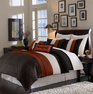 Venetian 8 Piece Pleated Comforter Set Bed in A Bag New