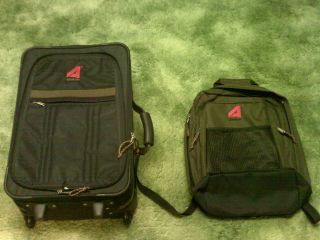 Athalon Travelers Luggage and Backpack Black Green