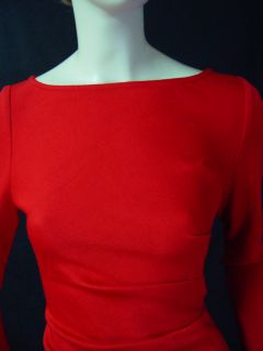St John Venetian Red Milano Knit Gown Dress Sz 14 Soft Folds on The 