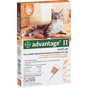 BAYER ADVANTAGE II FLEA MEDICINE FOR SMALL CATS 5 9LBS 4 MONTH SUPPLY 