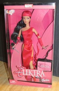 Up for auction is a New Barbie Marvel Elektra. Copyright 2005. Light 