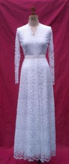 Baylis Knight Princess Kate White Lace Long Royal Wedding Gown Maxi 
