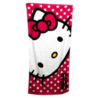 This is a 100% cotton adult sized beach towel featuring a cute Hello 