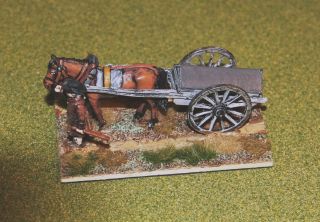   Miniatures painted 28mm American Revolution AWI 2 wheeled powder cart