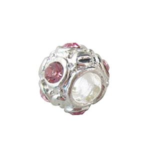 20 Pink Crystal Bead Fit Charm Bracelet W19126