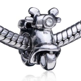 Pugster® Bead motorbike Silver Charm for Bracelet B51
