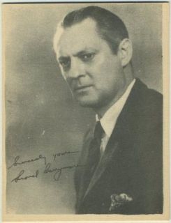 Lionel Barrymore Vintage 1920s Kashin Movie Star Card