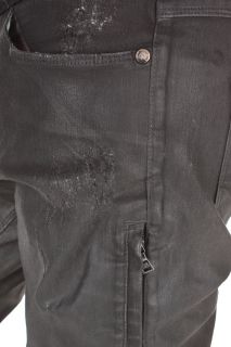Neil Barrett New Man Jeans BDE66G Sz 32 Black Waxed Strechable Denim 