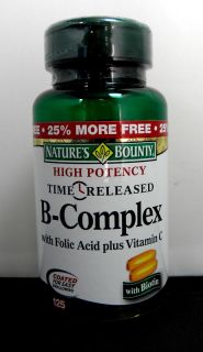 VITAMIN B COMPLEX / High Potency Time Released   125 CT