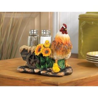   Country Farm Home Decor Rooster Chickens Pulling Salt Pepper