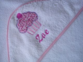 Personalised Bath Towel or Hooded Towel Cupcake Inc P P 2 AU GR8 Baby 