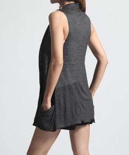MOGAN Basic Simple Draping Sleeveless Cardigan Comfy Cover Up Vest 