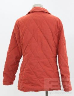 Barbour Quilted Burnt Orange Snap Up Jacket Size 10