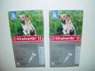 4packs   K9 Bayer Advantix II X LARGE DOG 55 lbs+UP Kills Fleas 