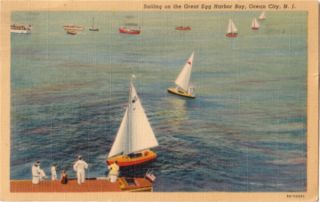 1942 Linen Sailing Great Egg Harbor Bay Ocean City NJ