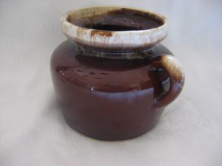 Vintage McCoy Pottery Brown Drip Bean Pot Handles Crock Art Retro Mint 