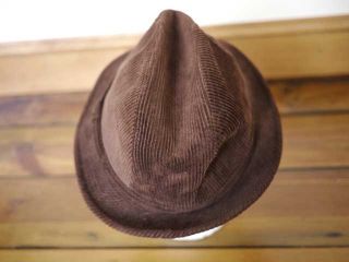 Vintage 70s Beacon Hill Brown Corduroy Mens Hat Fedora Size 7 7 1 8 