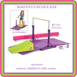 American Girl McKennas Balance Beam Bar Set Complete Mat Block Brand 