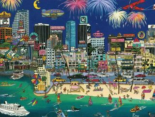 Roxy City Lights Miami Florida Fireworks Beach City Boxless Puzzle 