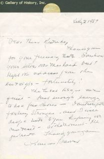 Frances Bavier Autograph Letter Signed 07 02 1987