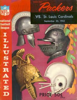 1962 Green Bay Packers V St Louis Cardinals Program