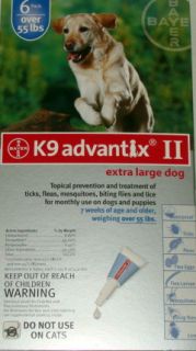 Bayer K9 Advantix II for Extra Large Dogs Over 55 lbs 6 Pack