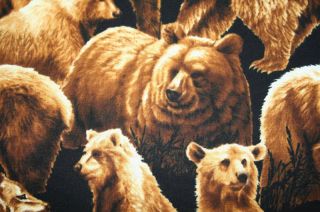 Wildlife Bear Mountain Beauty of Grizzly Bear Fabric